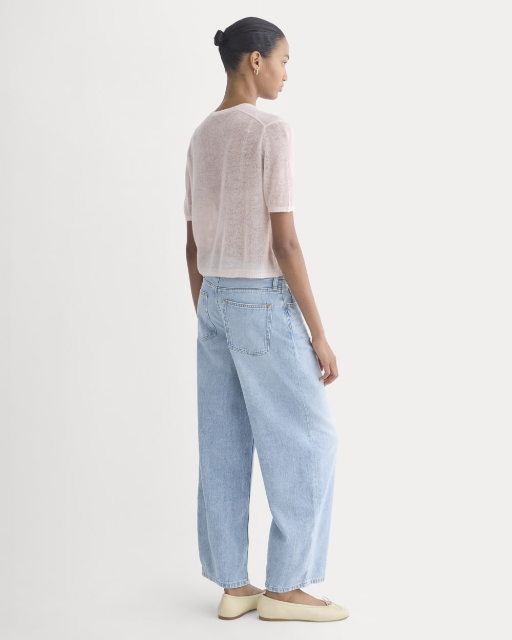 The Air Alpaca™ Short-Sleeve Cardigan | Soft Pink