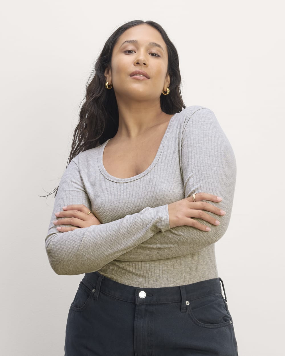 The Shimmy Long-Sleeve Tee | Heathered Grey