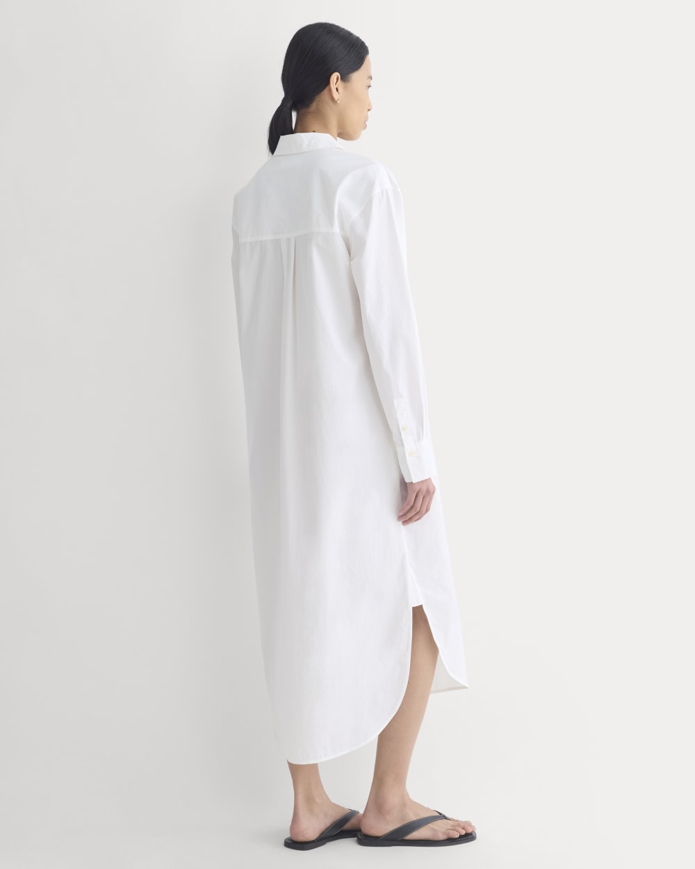 Midi Shirtdress in Ultrasoft Cotton | White
