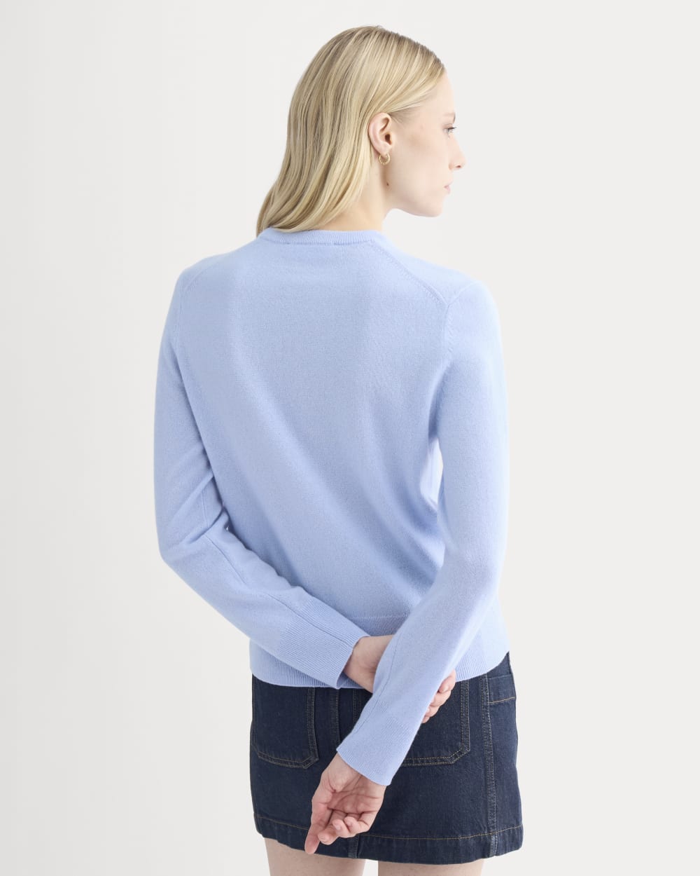 Cashmere Slim Crew Sweater | Open Air Blue