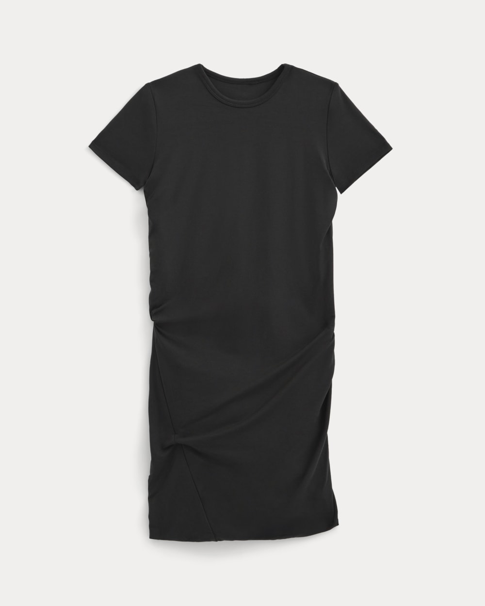 Twisted Short-Sleeve Crew Dress | Black