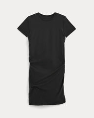Twisted Short-Sleeve Crew Dress | Black
