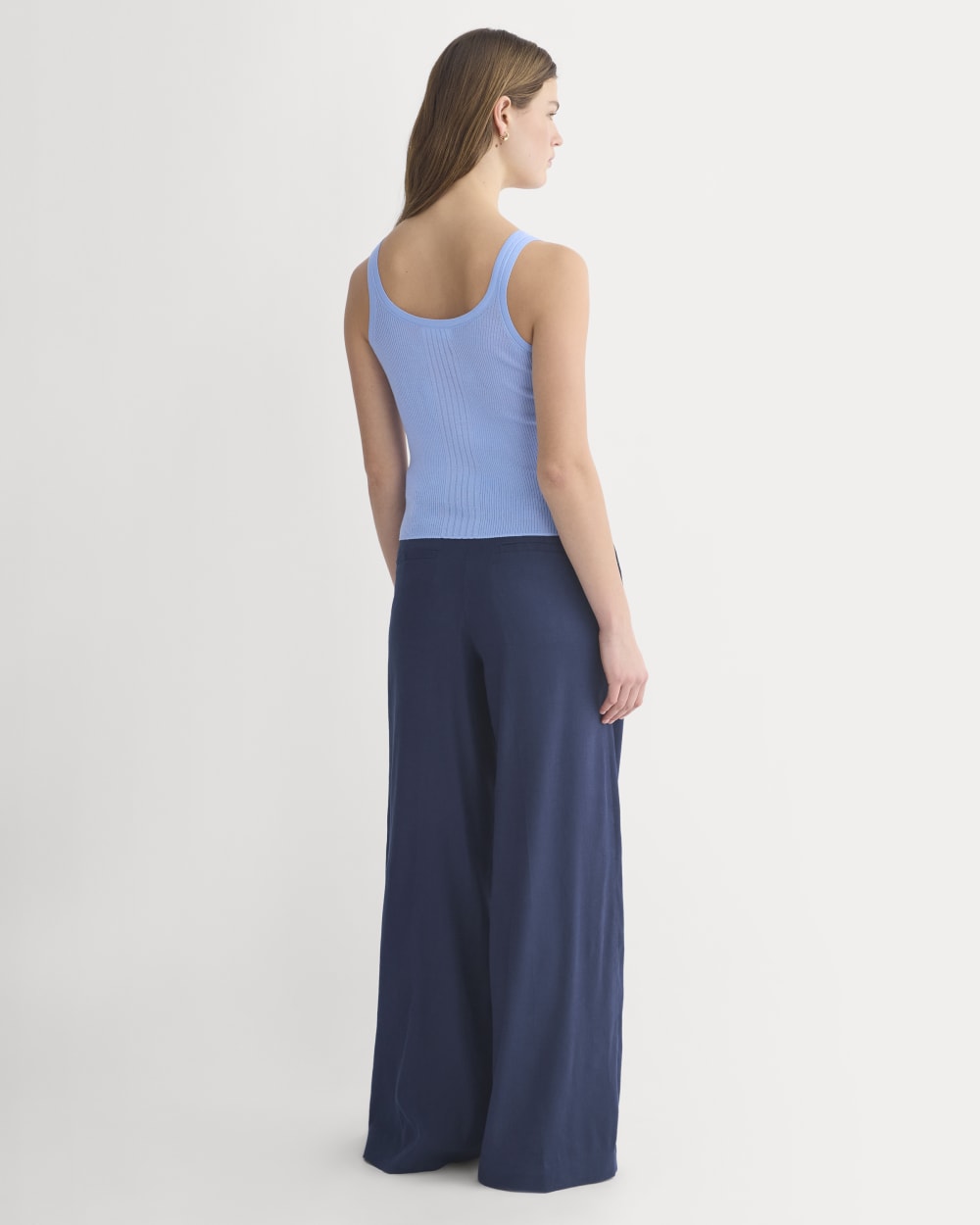 The Light Ribbed Cami in Ultrasoft Merino | Open Air Blue