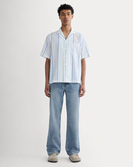 The Textured Resort Shirt | Bone / Dutch Blue