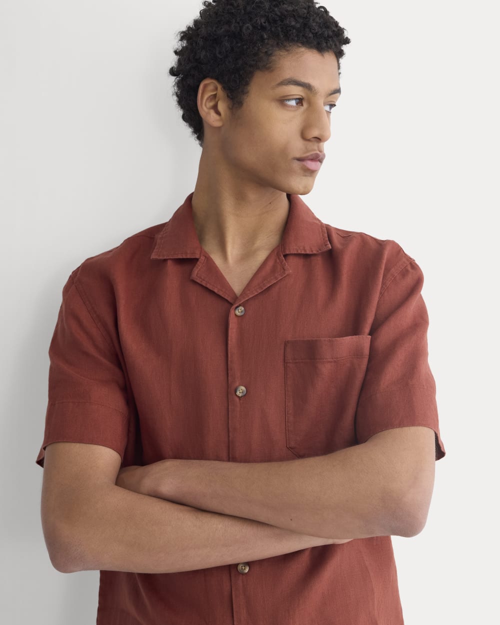 Linen Resort Shirt | Henna Red