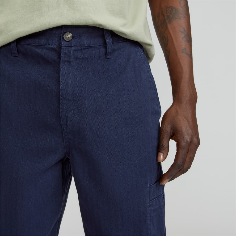 The Organic Cotton Herringbone Refined Cargo | Navy