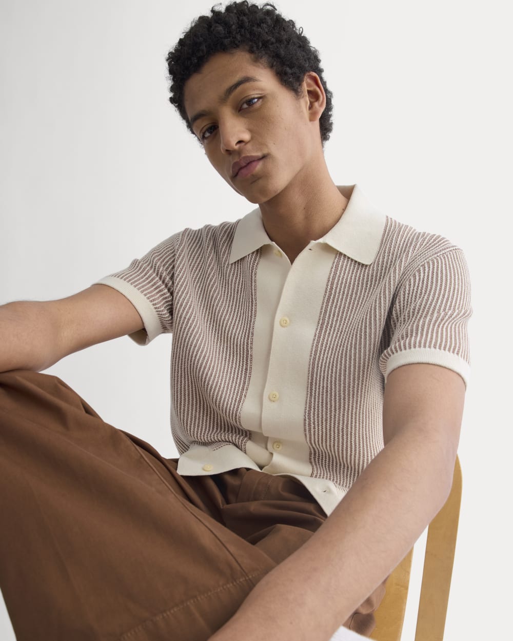 Button-Down Resort Polo | Birch/Brown