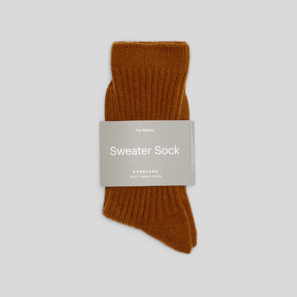 The Ribbed Sweater Sock | Tapenade