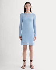 The Lace Knit Mini Dress | Sky Blue