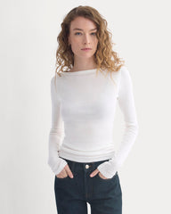 Tissue Boatneck Top | Bone