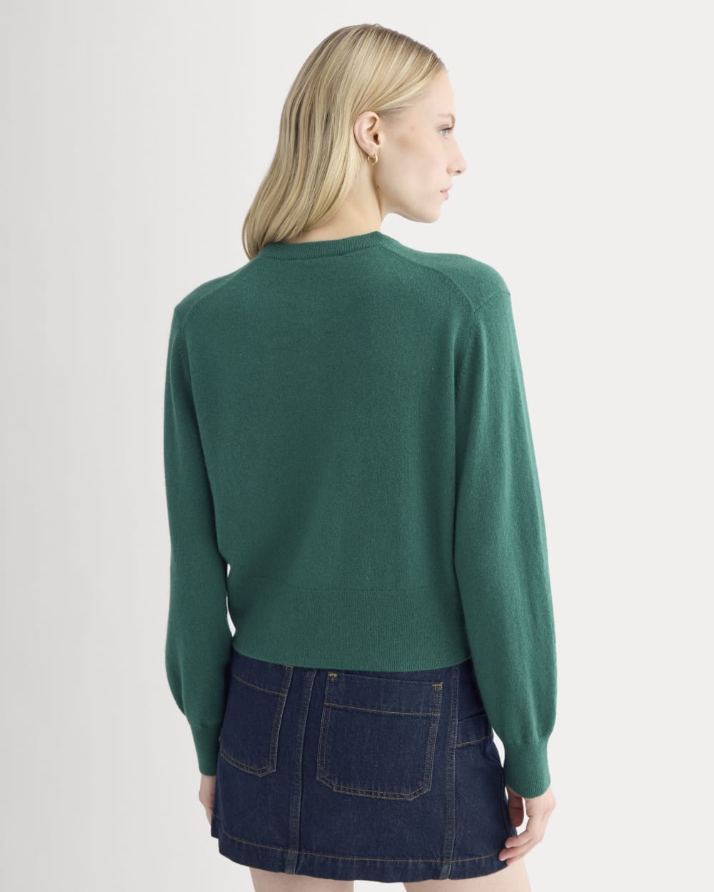 Cashmere Cropped Cardigan | Hunter Green