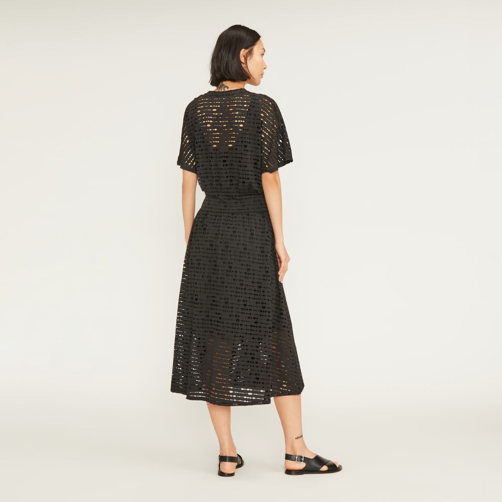 The Eyelet Waisted Dress | Black