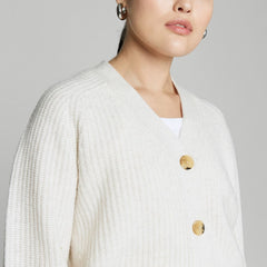 The Felted Merino Cardigan | Heathered Oat