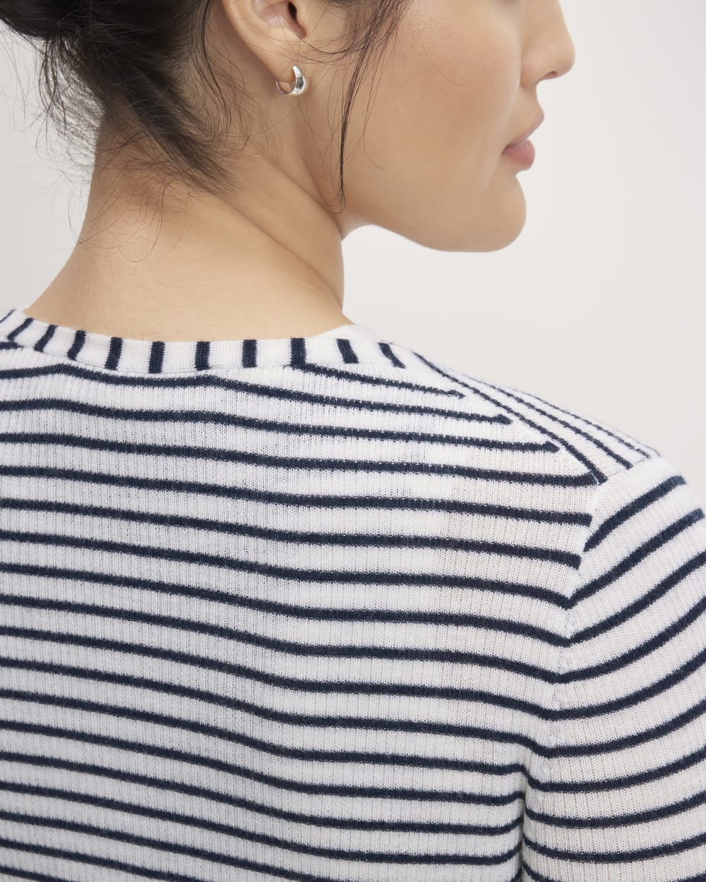 The Cardigan in Ultrasoft Merino | Bone/Navy