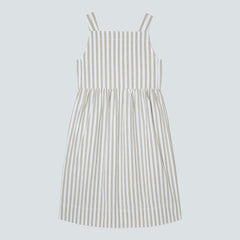 The Seersucker Midi Dress | Nutria / Off-White