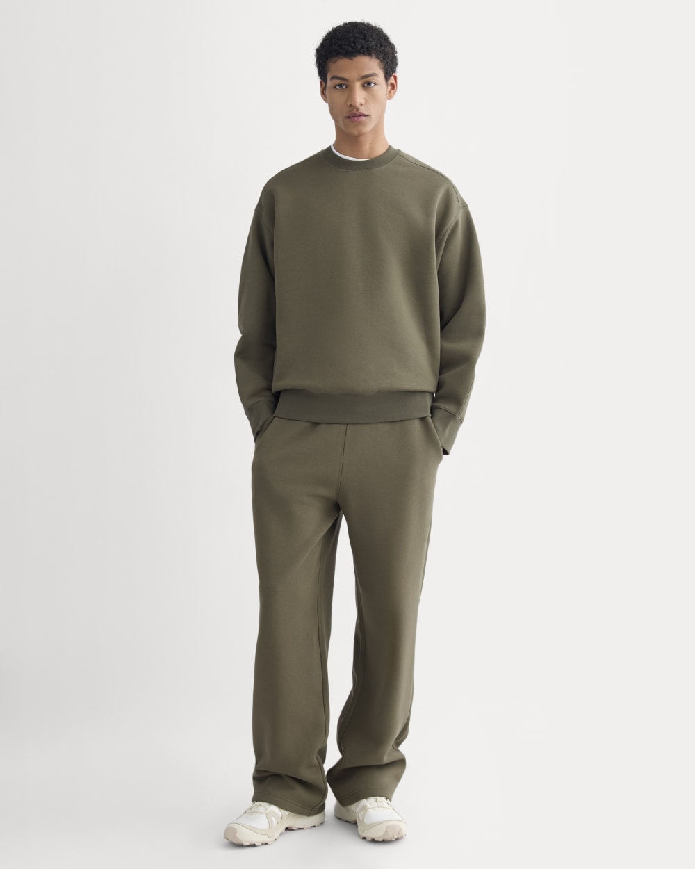 Luxe Fleece Crew Pullover | Olive Night