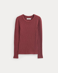 The Cozy Rib Long-Sleeve Tee | Pomegranate