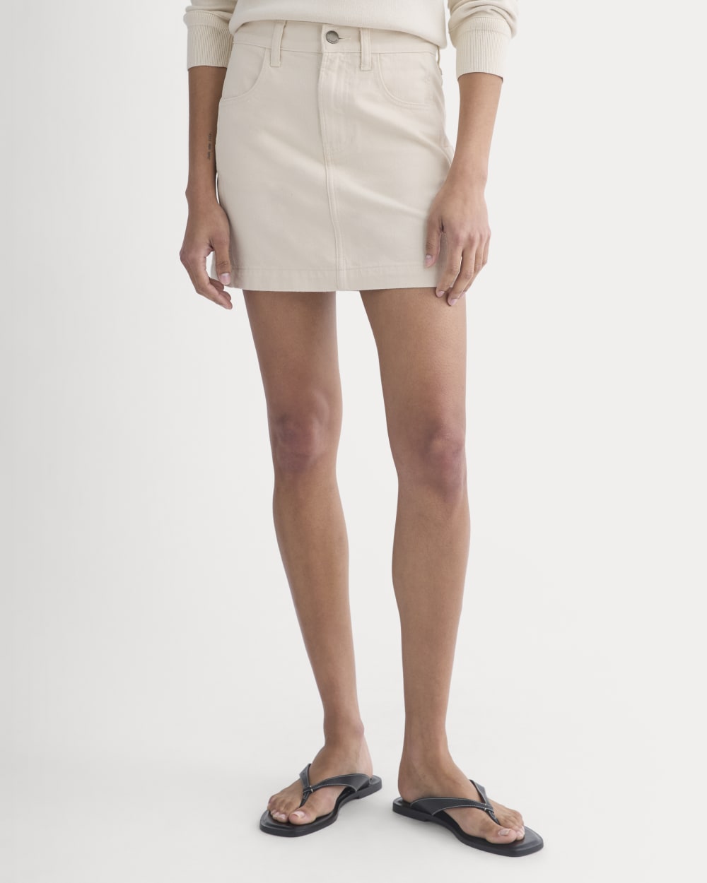 Denim Utility Mini Skirt | Calico Ecru