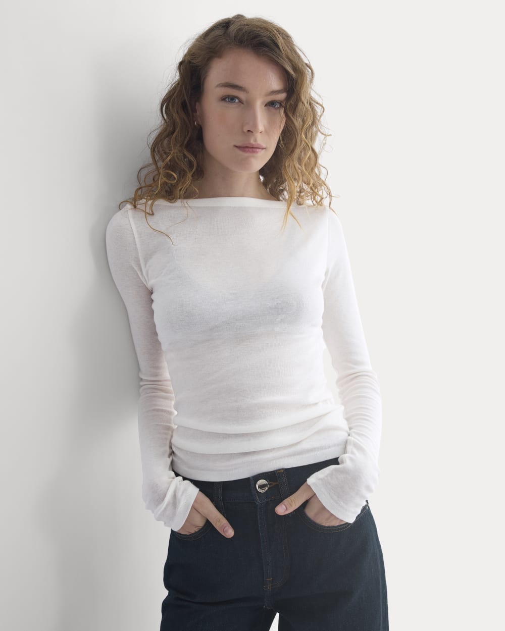 Tissue Boatneck Top | Bone