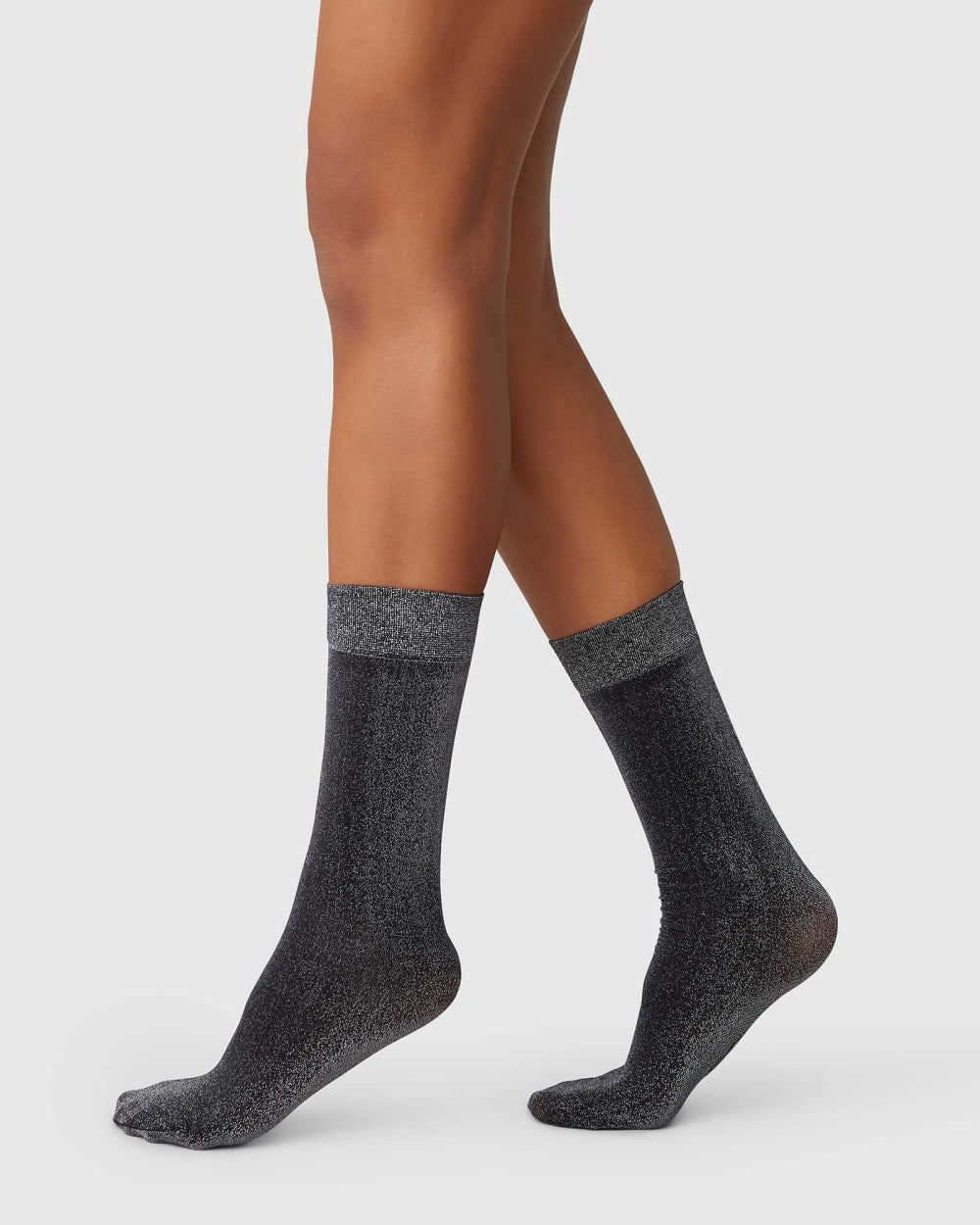 Ines Shimmery Socks |  Black