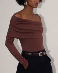 The Off-the-Shoulder Top in Butterluxe | Dark Mahogany