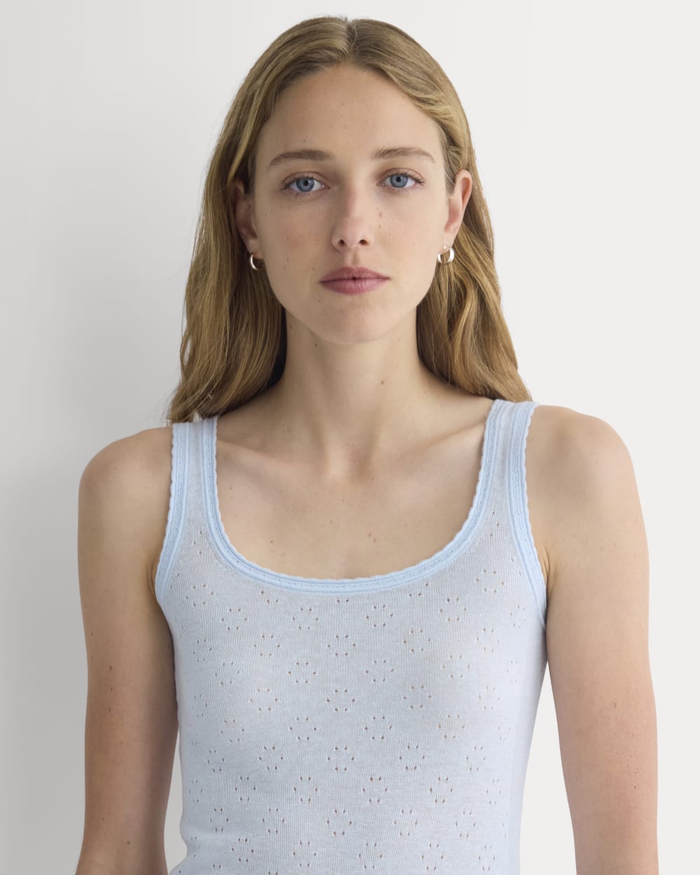 Lace-Trimmed Tank in Fine Linen | Skywriting