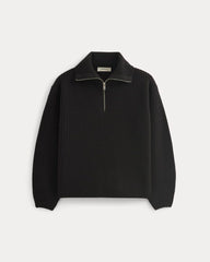 The Half-Zip Sweater in Luxe Merino | Black