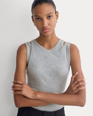 Tissue Layered Tank | Heathered Grey
