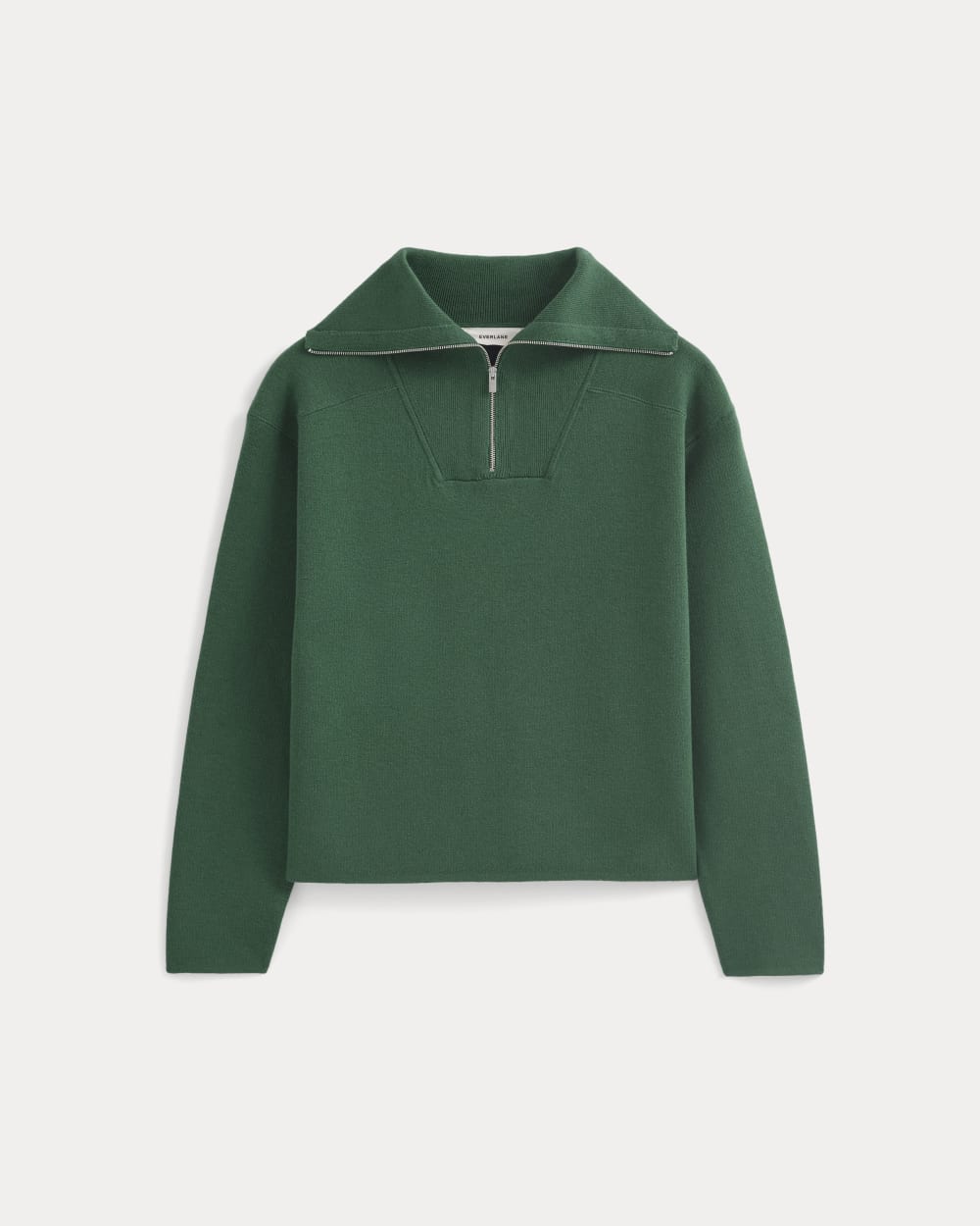 Double Knit Half-Zip in Cotton Merino | Hunter Green
