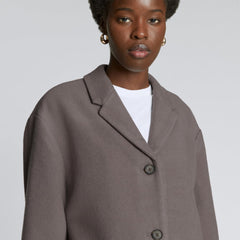The Italian ReWool® Cocoon Coat | Taupe Grey