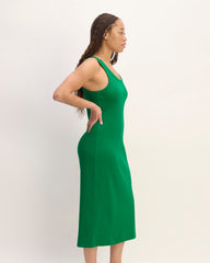 The '90s Rib Dress | Grass Green