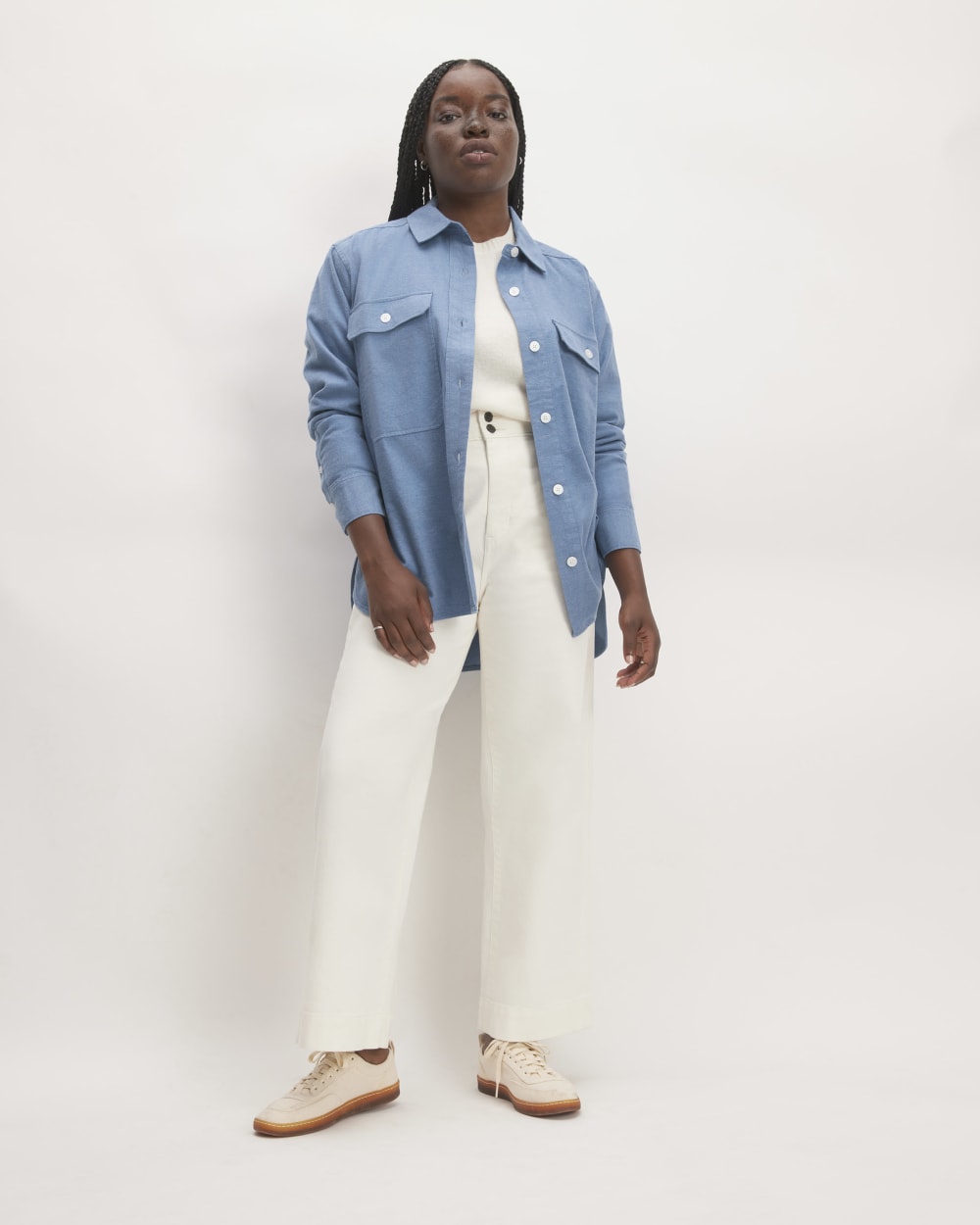 The Classic Cotton Flannel Shirt | Heathered Heritage Blue