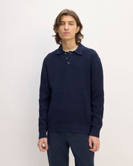 The Cotton Chunky Rib Polo | Navy