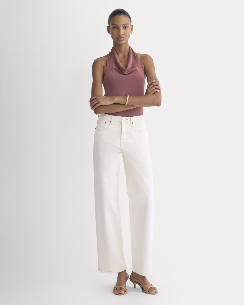 Halter Cowlneck Top in Butterknit | Washed Henna