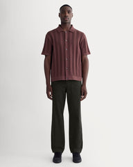 The No-Sweat Ribbed Polo | Dark Mahogany