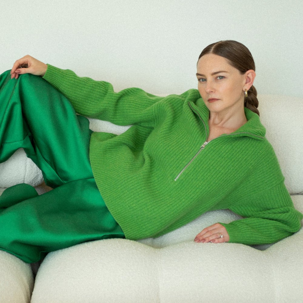The Half-Zip Sweater in Luxe Merino | Salted Lime