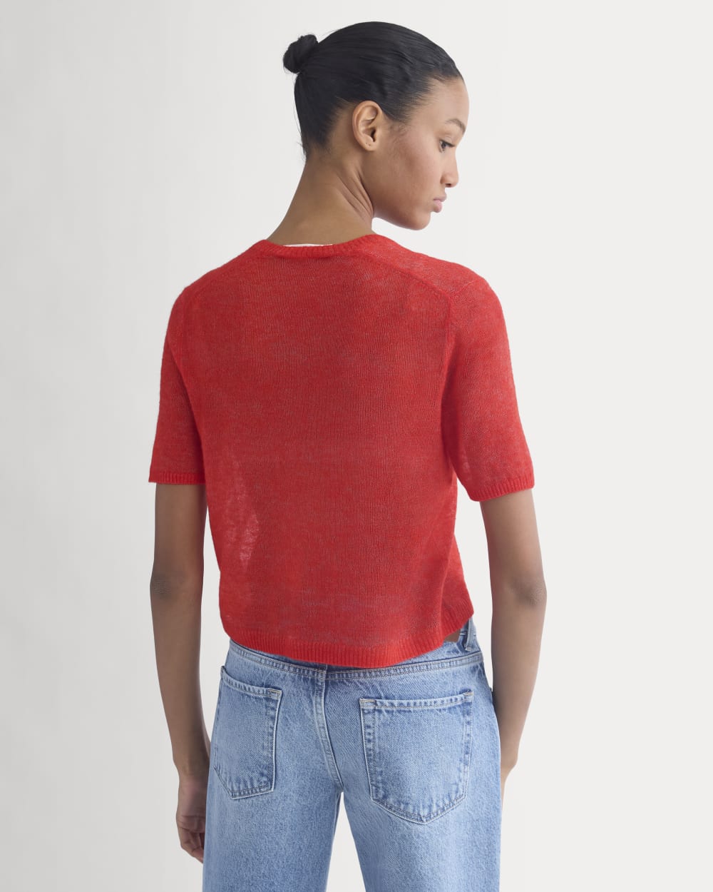 The Air Alpaca™ Short-Sleeve Cardigan | Fiery Red