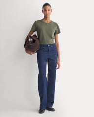 The Box-Cut Tee in Essential Cotton | Olive Night | No Pocket
