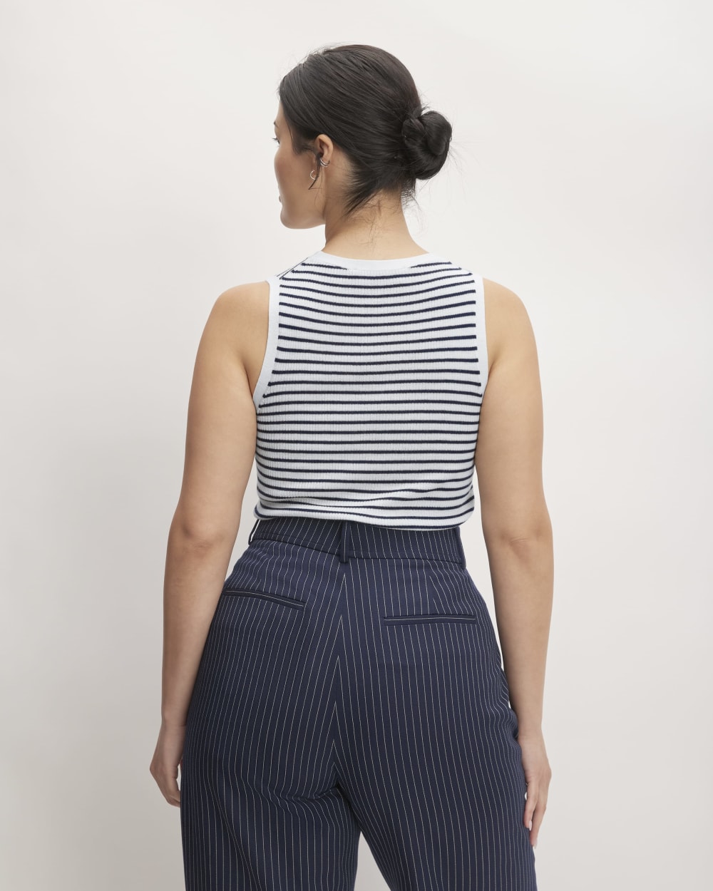 The Tank in Ultrasoft Merino | Bone/Navy