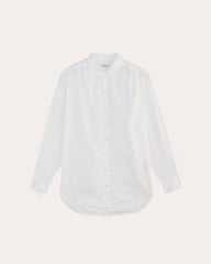The Gathered Shirt in Silky Cotton | White
