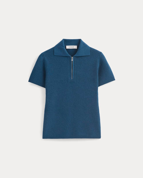 Knit Quarter-Zip Polo | Estate Blue