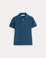 Knit Quarter-Zip Polo | Estate Blue